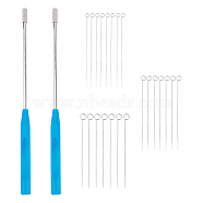 2Pcs Chromeplate Inoculating Stick, with 60Pcs Nichrome Inoculate Wires, Lab Supplies, Dark Blue, 22.5x1.1cm(TOOL-OC0001-47)