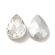 Glass Pointed Back Rhinestone, Back Plated, Faceted, Teardrop, Clear, 14x10x5mm(RGLA-Q001-18)