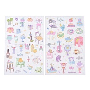 2Pcs 2 Styles PET Self-Adhesive Stickers, for Party Decorative Presents, Food, 218x125x0.8mm, Sticker: 7~40x9~29mm, 1pc/style(STIC-P011-A03)