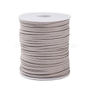 45M Faux Suede Cord, Faux Suede Lace, Light Grey, 2~2.5x1.5~2mm, about 50 Yards(45m)/Roll(LW-M003-16)