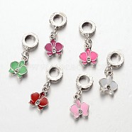 Antique Silver Plated Alloy Enamel European Dangle Charms, Large Hole  Flower Beads, Mixed Color, 27mm, Hole: 5mm(X-MPDL-E042-12)