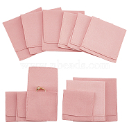 12Pcs 3 Styles Microfiber Jewelry Bag Gift Pouches, Envelope Style Bags, Square, Pink, 6~9x6.4~9x0.1~0.15cm, Unfold: 11.5~17.5x6.4~9x0.1cm, 4pcs/style(ABAG-NB0001-54A)