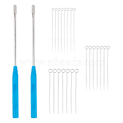 Olycraft 2Pcs Chromeplate Inoculating Stick, with 60Pcs Nichrome Inoculate Wires, Lab Supplies, Dark Blue, 22.5x1.1cm(TOOL-OC0001-47)