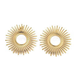 304 Stainless Steel Flower Stud Earrings for Women, Golden, 36mm(EJEW-U022-09G)