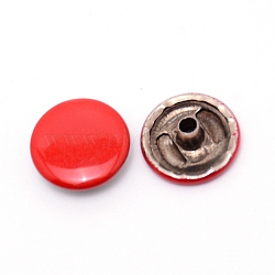 Iron Snap Buttons, for Costume Jacket Coat Accessories, Red, 1.25x0.45cm, Hole: 2mm(FIND-WH0062-89E)