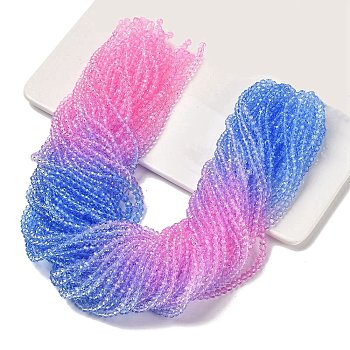 Transparent Painted Glass Beads Strands, Faceted, Rondelle, Colorful, 4.5x3.6mm, Hole: 0.8mm, about 105~110pcs/strand, 38~39cm