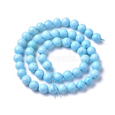 Assembled Synthetic Hemimorphite and Larimar Beads Strands(G-D0006-C01-8mm)-2