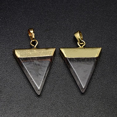 Golden Triangle Quartz Crystal Pendants