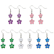 5 paires 5 boucles d'oreilles pendantes en alliage d'émail de couleurs(EJEW-AN0004-76)-1