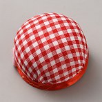 Polyester & Plastic Needle Cushions, Half Round & Tartan Pattern, Red, 63x39mm(AJEW-WH0709-530)