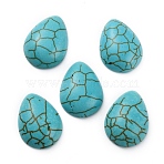 Synthetic Howlite Cabochons, Dyed, Teardrop, 19.5x14.5x6mm(TURQ-WH0001-02H-01)