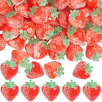 60Pcs Opaque Resin Cabochons, Imitation Food, Hair Clip Accessories, Strawberry, 21.5x17x7mm(DIY-SC0028-30A)