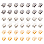 180Pcs 3 Color 202 Stainless Steel Ribbon Crimp Ends, Shoelace End Clips, No Tie Shoe Lace Tips Head, Mixed Color, 9.5x7mm, Hole: 1.4mm, 60Pcs/color(DIY-FG0004-21)