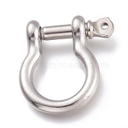 304 Stainless Steel D-Ring Anchor Shackle Clasps, Stainless Steel Color, 35x30.5x10mm, Hole: 2.4mm(STAS-Z017-15P)