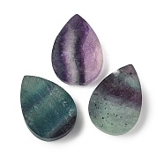 Natural Fluorite Cabochons, Teardrop, 25x18x9.5~11.5mm(G-K338-40B-04)