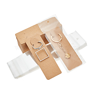 Elite 100Pcs Cardboard Jewelry Display Cards for Keychain, with 100Pcs  Rectangle OPP Cellophane Bags, Jewelry Hang Tags, Rectangle, BurlyWood, Card: 21.5x6x0.02cm, Hole: 8mm(CDIS-PH0001-59B)