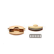 Alloy Bag Twist Lock Accessories, with Iron Finding, Press Lock, for DIY Bag Purse Hardware Accessories, Light Gold, 2.64x4.15x1.1cm, Hole: 2.5mm(FIND-WH0097-03KCG)