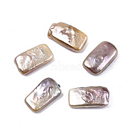 Baroque Natural Keshi Pearl Beads, Freshwater Pearl, No Hole/Undrilled, Rectangle, Lilac, 16~17.5x10x4~5mm(PEAR-N020-D03)