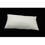 Leather Pillow Jewelry Bracelet Watch Display, White, Size: about 18cm long, 10cm wide, 6cm thick(X-BDIS-H015-1)