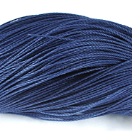 Round Waxed Polyester Cord, Taiwan Waxed Cord, Twisted Cord, Prussian Blue, 1.5mm, about 415.57 yards(380m)/bundle(YC-R135-1.5mm-227)