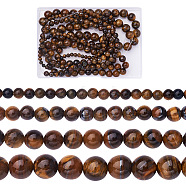 4 Strands 4 Style Natural Grade AB Tiger Eye Round Beads Strands, 1 strand/style(G-TA0001-27)