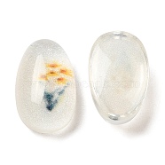 Transparent Epoxy Resin Cabochons, with Glitter Powder, Clear, Flower, 15x9x6mm(CRES-Z002-02)