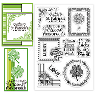 PVC Plastic Clear Stamps, for DIY Scrapbooking, Photo Album Decorative, Cards Making, Clover, 160x110x3mm(DIY-WH0618-0244)