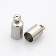 304 Stainless Steel Cord Ends, Stainless Steel Color, 8.7x5mm, Hole: 1.7mm, Inner diameter: 4mm(STAS-N034-06)