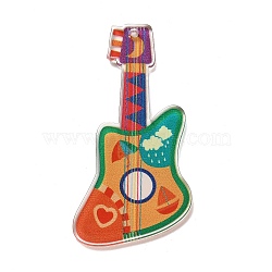 Instrument Theme Translucent Resin Big Pendants, Colorful Guitar Charms, Umbrella, 52x27x2.2mm, Hole: 1.8mm(RESI-M037-03A)