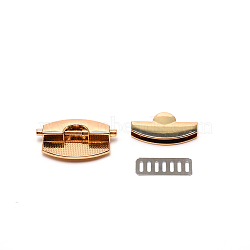 Alloy Bag Twist Lock Accessories, with Iron Finding, Press Lock, for DIY Bag Purse Hardware Accessories, Light Gold, 2.64x4.15x1.1cm, Hole: 2.5mm(FIND-WH0097-03KCG)