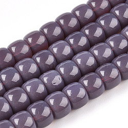 Opaque Glass Beads Strands, Barrel, Old Rose, 8x6mm, Hole: 1.6mm, about 61~62pcs/strand, 14.84''~15.16''(37.7~38.5cm)(X-GLAA-NH0002-B06)