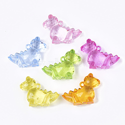 Transparent Acrylic Pendants, Faceted, Dinosaur, Mixed Color, 37x50x16mm, Hole: 2mm, about 44pcs/500g(TACR-S133-116)