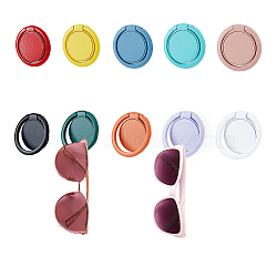 DICOSMETIC 20Pcs 10 Colors Alloy Cell Phone Flat Round Holder Stand, Finger Grip Ring Kickstand, Mixed Color, 30.5~31x4mm, 2pcs/color(FIND-DC0004-77)