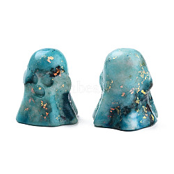Natural Quartz Display Decorations, with Natural Opal Powder, Dyed & Heated, Halloween Style, Ghost, Medium Turquoise, 24.5x24.5x28mm(G-N330-71A)