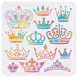 PET Hollow Out Drawing Painting Stencils, for DIY Scrapbook, Photo Album, Crown Pattern, 300x300mm(DIY-WH0402-058)