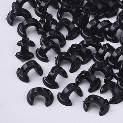 Acrylic Base for Hair Tie Making, Cabochon Base for Ponytail Holder, Elastic Hair Band Blanks, DIY Hair Accessories, Black, 5.5x7.5~8x4mm, about 10800pcs/500g(SACR-T344-13A)