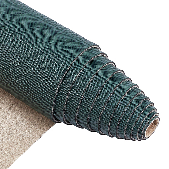 Imitation Leather Fabric, for Garment Accessories, Dark Green, 135x30x0.12cm