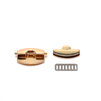 Alloy Bag Twist Lock Accessories, with Iron Finding, Press Lock, for DIY Bag Purse Hardware Accessories, Light Gold, 2.64x4.15x1.1cm, Hole: 2.5mm