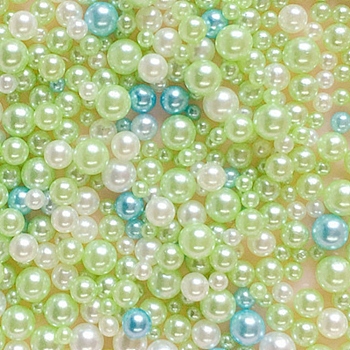 Resin Beads, No Hole, Imitation Pearl, Round, Green, 2.5~5mm, about 350~500pcs/bag