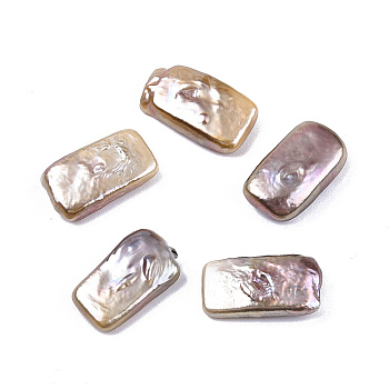 Baroque Natural Keshi Pearl Beads, Freshwater Pearl, No Hole/Undrilled, Rectangle, Lilac, 16~17.5x10x4~5mm