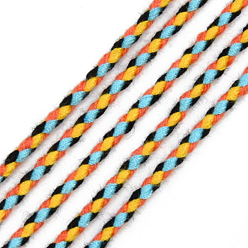 Polyester Braided Cords, Colorful, 2mm, about 100yard/bundle(91.44m/bundle)