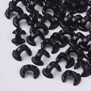 Acrylic Base for Hair Tie Making, Cabochon Base for Ponytail Holder, Elastic Hair Band Blanks, DIY Hair Accessories, Black, 5.5x7.5~8x4mm, about 10800pcs/500g