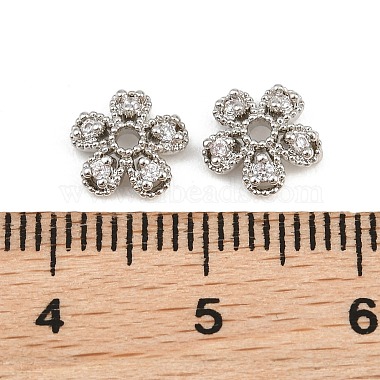 Brass Micro Pave Clear Cubic Zirconia Bead Caps(CU-CBA6A75-28P)-3