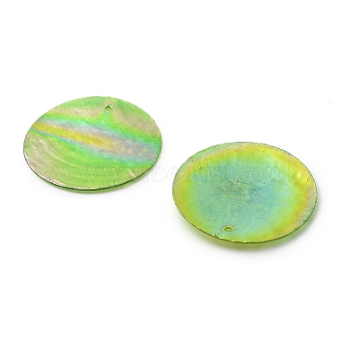 Spray Painted Natural Capiz Shell Pendants(SSHEL-Z002-01A)-2