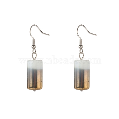 Boucles d'oreilles pendantes à demi-perles de colonne de verre opaque électrolytique(EJEW-JE04588-06)-3