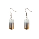 Half Electroplate Opaque Glass Column Beads Dangle Earrings(EJEW-JE04588-06)-3