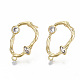 Brass Micro Pave Clear Cubic Zirconia Stud Earring Findings(KK-T062-48G-NF)-1