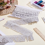 2.5 Yards Polyester Twist Tassel Ribbons, for Window Decoration, White, 2-1/2 inch(62mm)(OCOR-LP0001-63A)