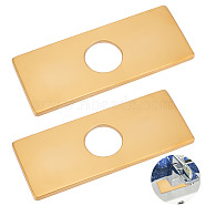 304 Stainless Steel Faucet Hole Covers, Base Plate, Rectangle, Golden, 160x66x6mm, Hole: 34.5mm(STAS-WH0044-27G)