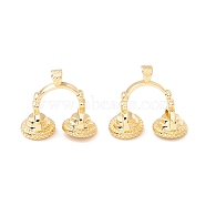 Brass Pendants, with Jump Rings, Cadmium Free & Lead Free, Long-Lasting Plated, Earphone, Real 18K Gold Plated, 24x25x11.5mm, Hole: 4x3mm(KK-P217-17G)